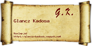 Glancz Kadosa névjegykártya