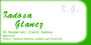 kadosa glancz business card